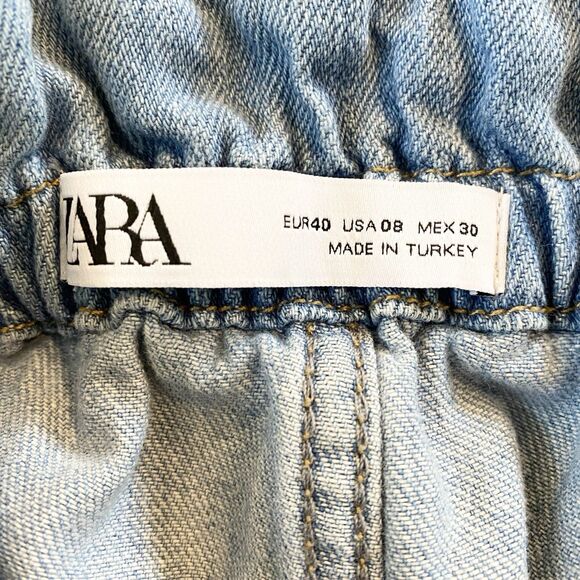 ZARA Paperbag Jeans Baggy Fit Carrot Legs Blogger Favorite Size 8 - Picture 6 of 11